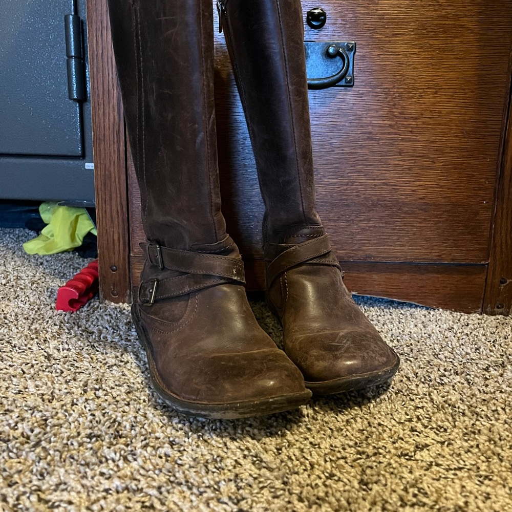 Brown leather UGGS